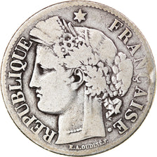 Moneta, Francia, Cérès, 2 Francs, 1871, Paris, MB, Argento, KM:817.1