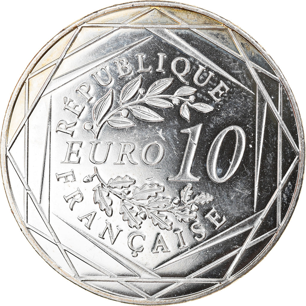 France, 10 Euro, Coq, 2014, MS(63), Silver, Gadoury:EU656, KM:2110