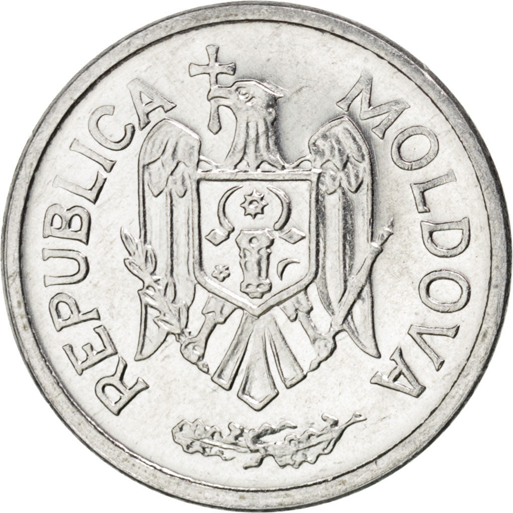 Coin, Moldova, 25 Bani, 2004, MS(63), Aluminum, KM:3