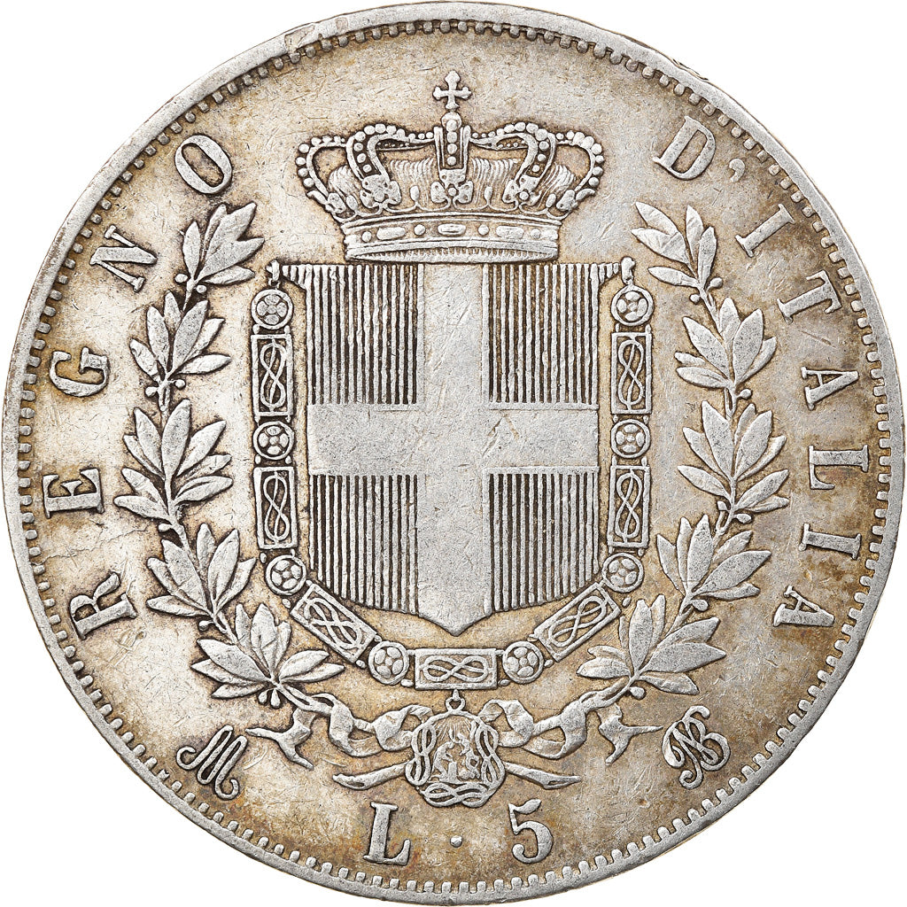 Moneta, Italia, Vittorio Emanuele II, 5 Lire, 1875, Milan, BB, Argento, KM:8.3