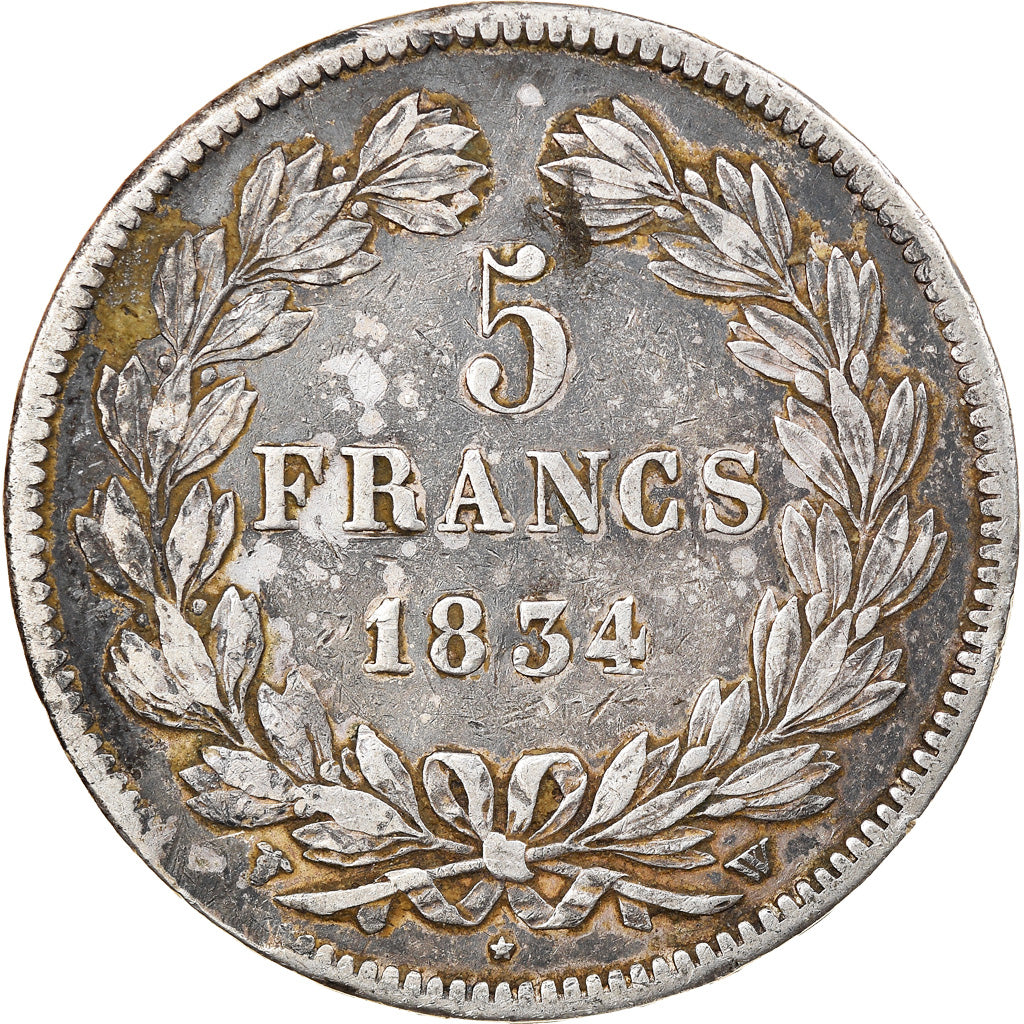 Monnaie, France, Louis-Philippe, 5 Francs, 1834, Lille, TB+, Argent