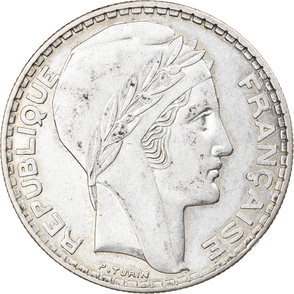 Moneta, Francja, Turin, 20 Francs, 1938, Paris, AU(50-53), Srebro, KM:879