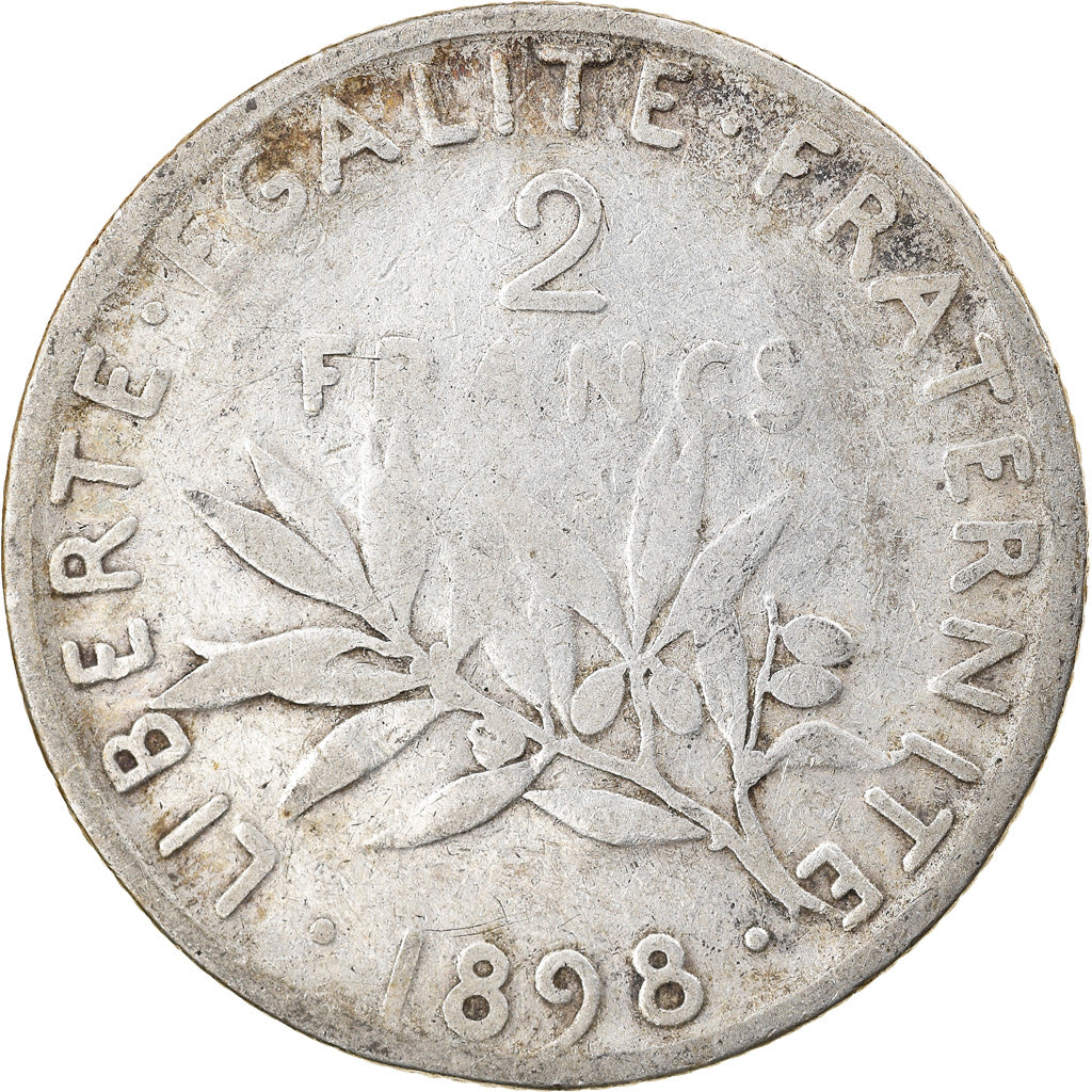 Münze, Frankreich, Semeuse, 2 Francs, 1898, Paris, S, Silber, KM:845.1