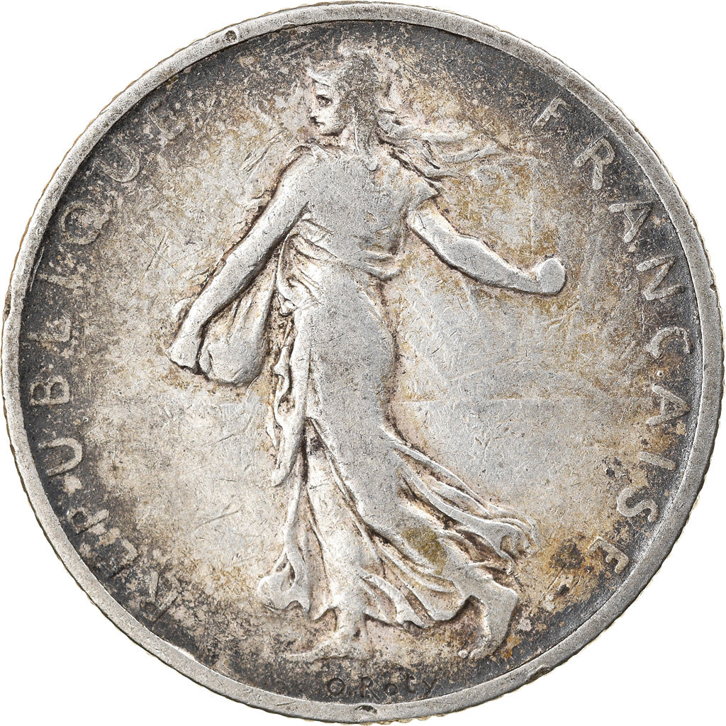 Moneta, Francia, Semeuse, 2 Francs, 1902, Paris, MB+, Argento, KM:845.1