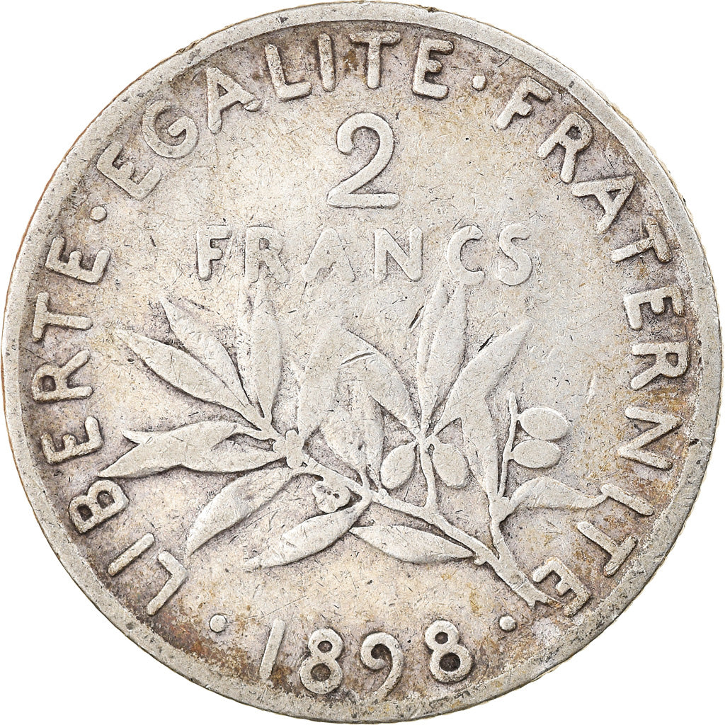 Coin, France, Semeuse, 2 Francs, 1898, Paris, VF(30-35), Silver, KM:845.1