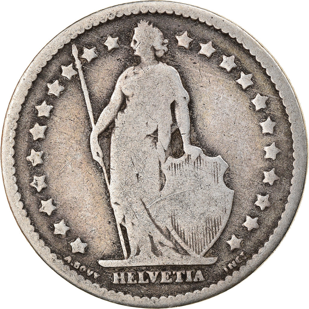 Coin, Switzerland, Franc, 1877, Bern, VF(20-25), Silver, KM:24