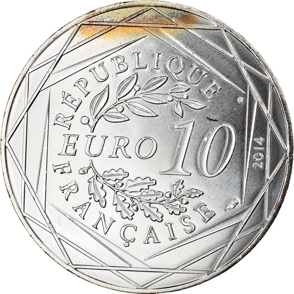 France, Sempé - Liberté, 10 Euro, 2014, MS(60-62), Silver, Gadoury:EU717
