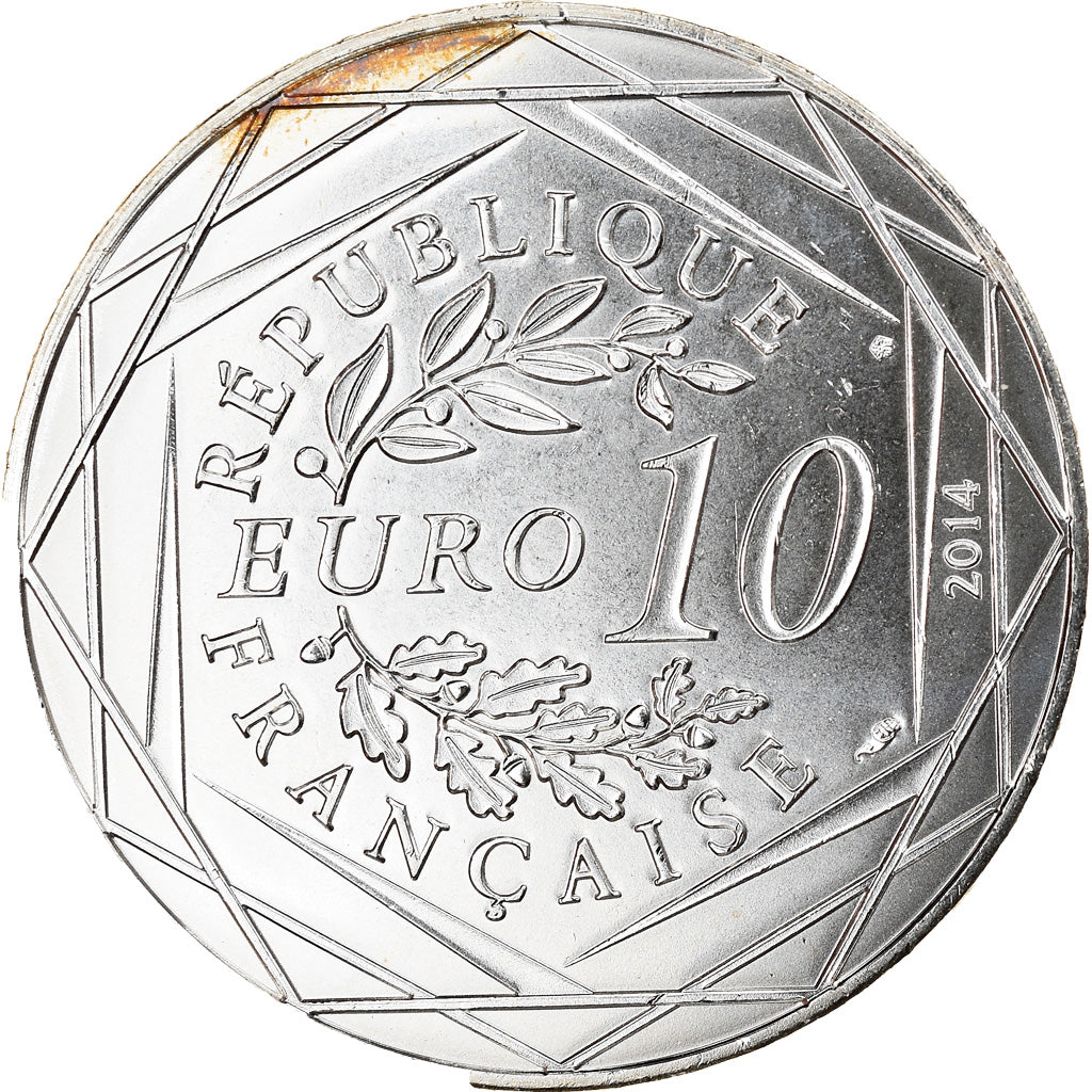 France, Sempé - Fraternité, 10 Euro, 2014, MS(60-62), Silver, Gadoury:EU719