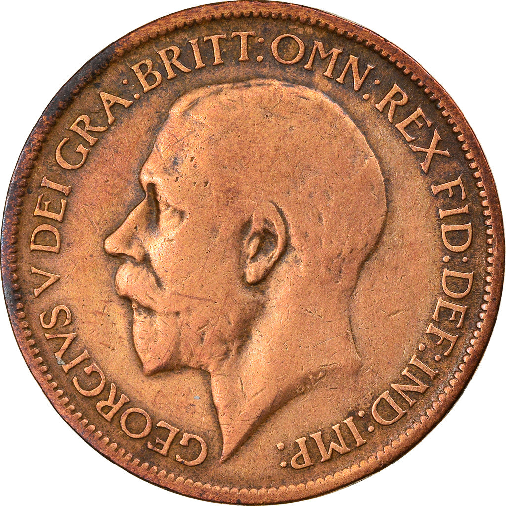Monnaie, Grande-Bretagne, George V, 1/2 Penny, 1914, TB+, Bronze, KM:809