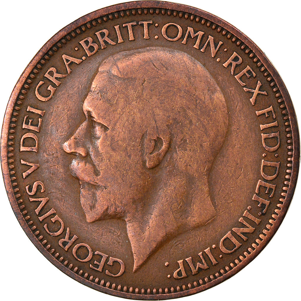 Coin, Great Britain, George V, 1/2 Penny, 1927, VF(30-35), Bronze, KM:824