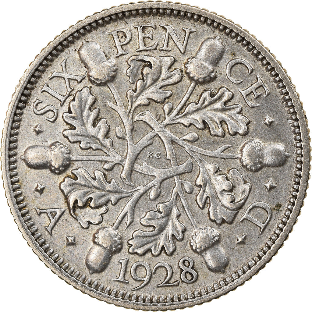 Moneta, Wielka Brytania, George V, 6 Pence, 1928, EF(40-45), Srebro, KM:832