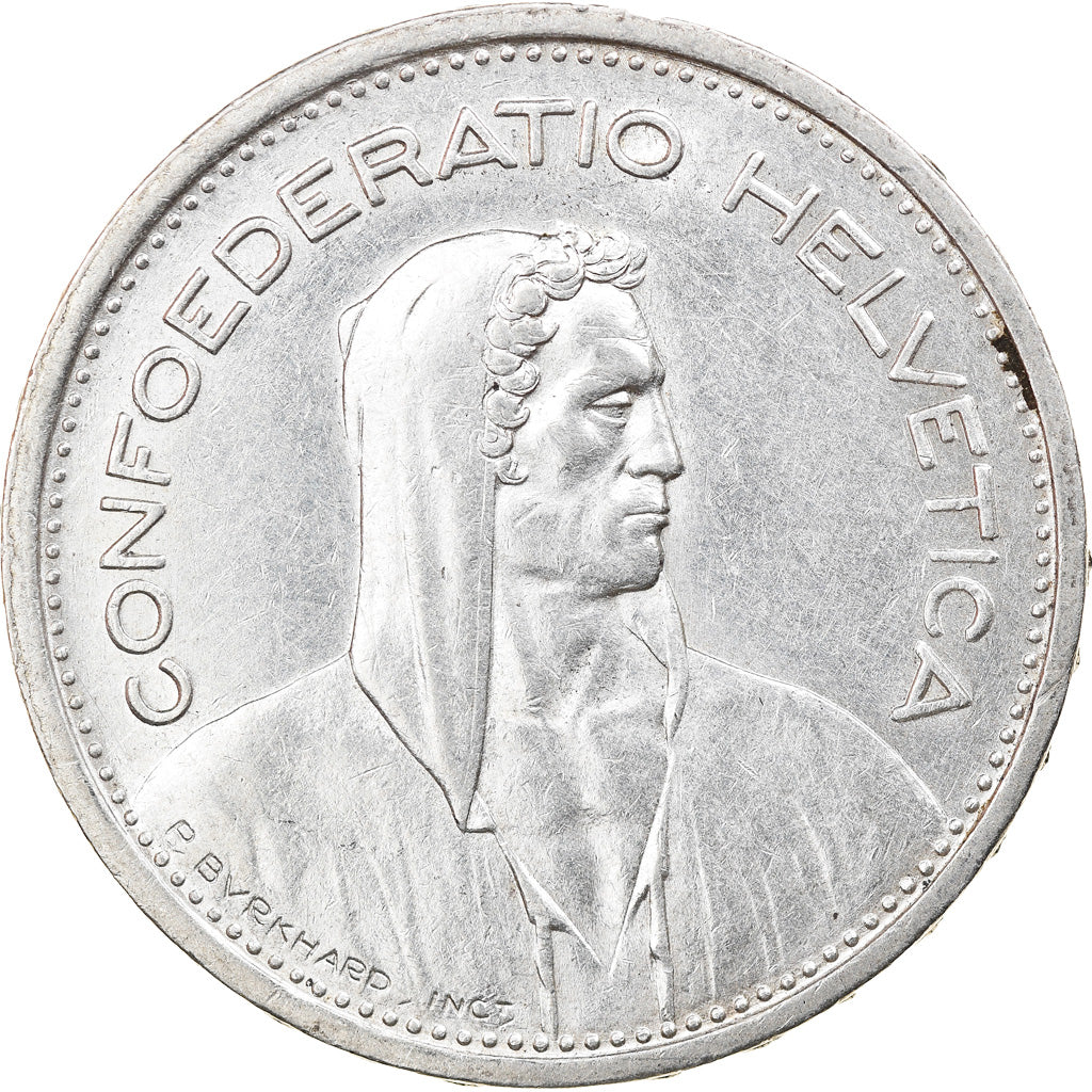 Coin, Switzerland, 5 Francs, 1954, Bern, EF(40-45), Silver, KM:40