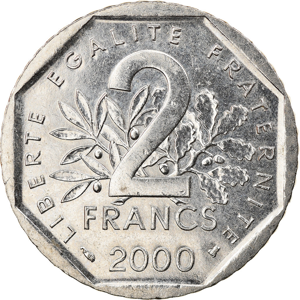 Münze, Frankreich, Semeuse, 2 Francs, 2000, VZ, Nickel, KM:942.1, Gadoury:547