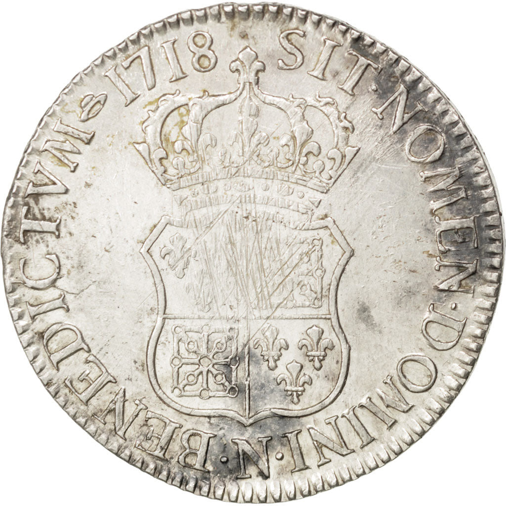 Coin, France, Louis XV, Écu de France-Navarre, Ecu, 1718, Montpellier