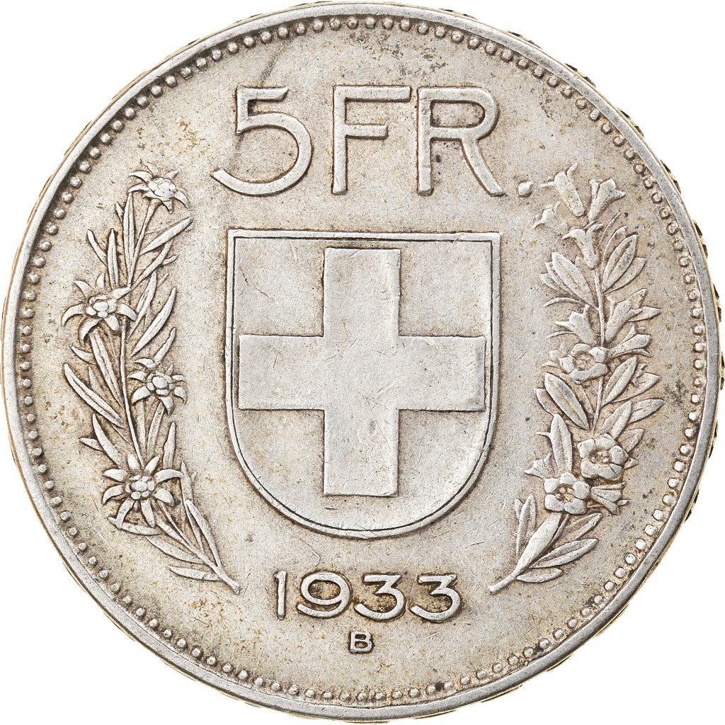 Moneta, Svizzera, 5 Francs, 1933, Bern, BB, Argento, KM:40