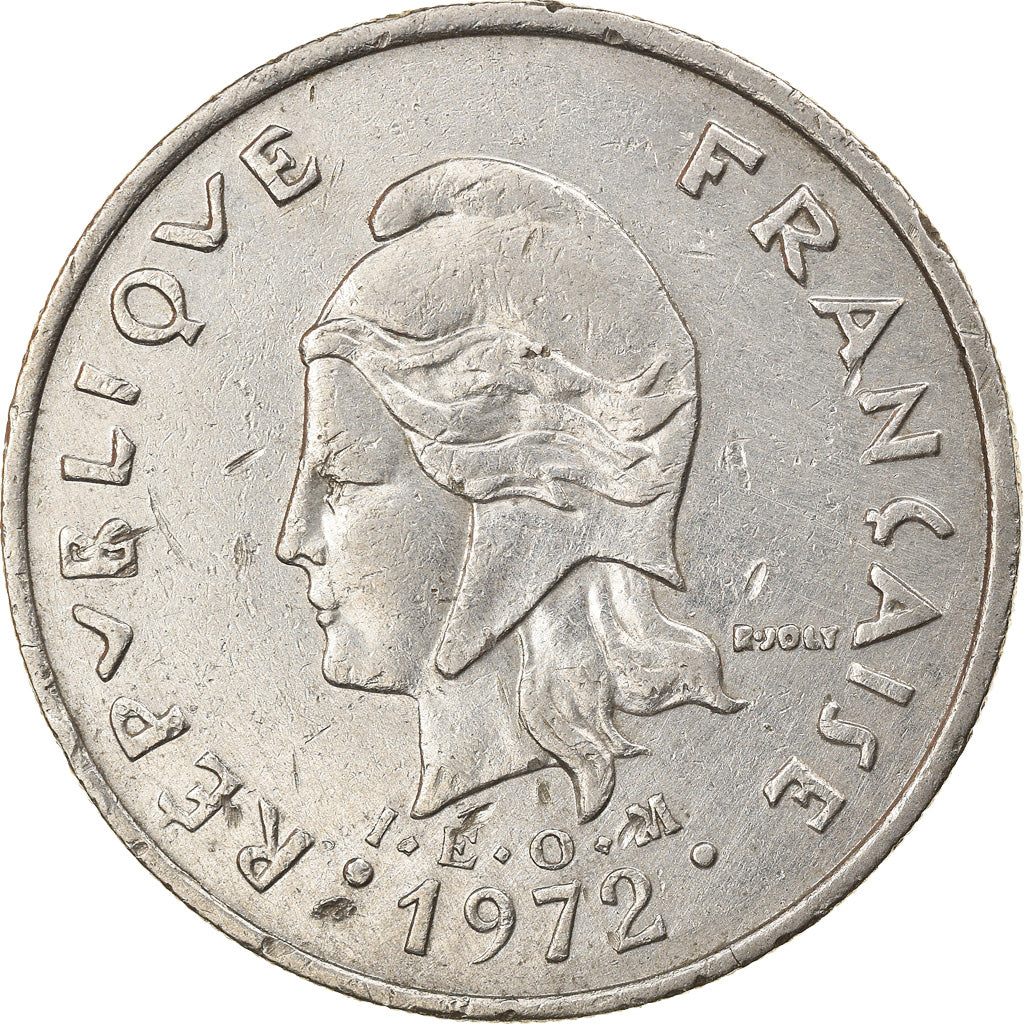 Coin, French Polynesia, 20 Francs, 1972, Paris, EF(40-45), Nickel, KM:9
