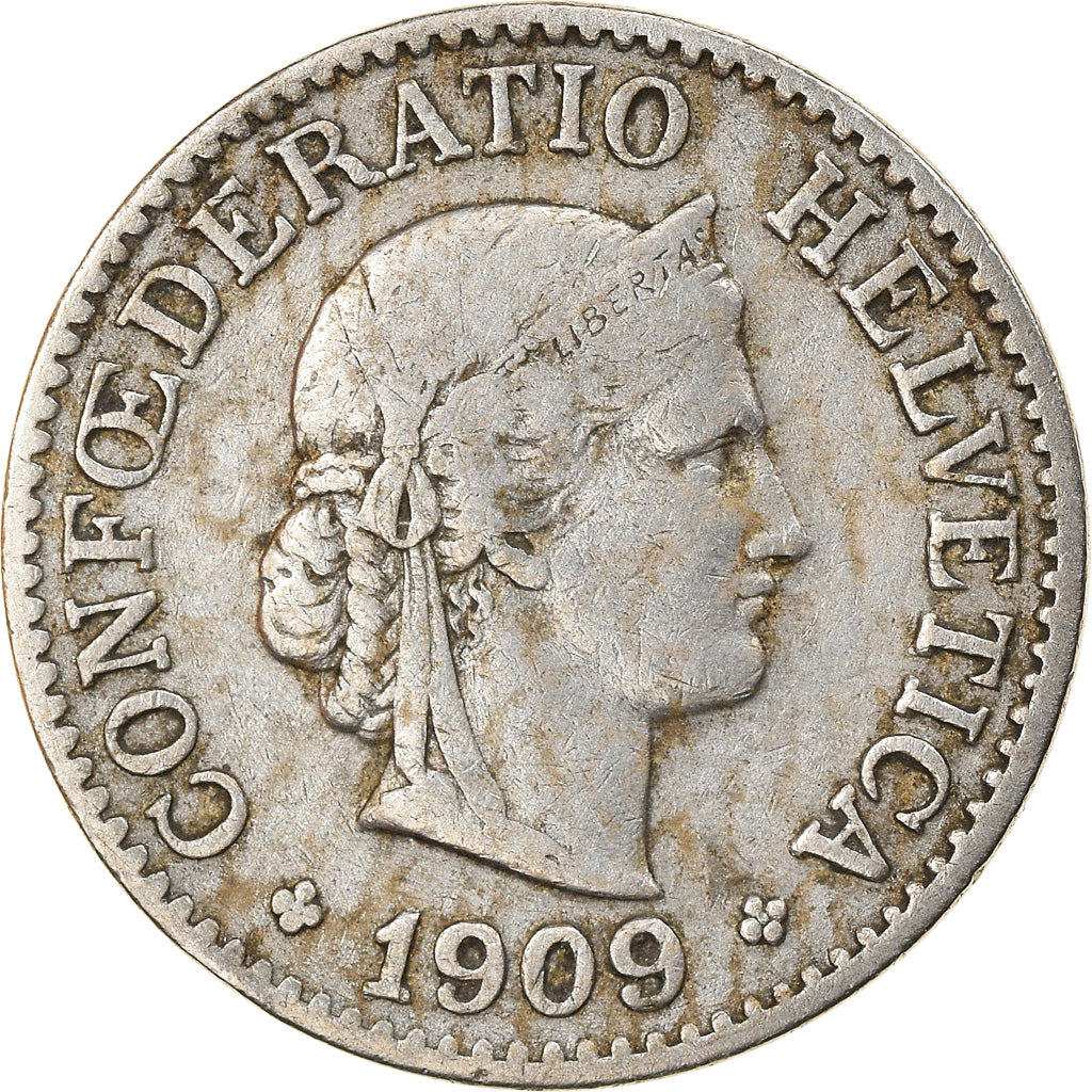 Moneda, Suiza, 10 Rappen, 1909, Bern, MBC, Cobre - níquel, KM:27