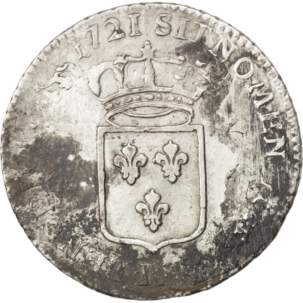 Coin, France, Louis XV, 1/3 Écu de France, 1/3 Ecu, 1721, Bordeaux, VF(20-25)