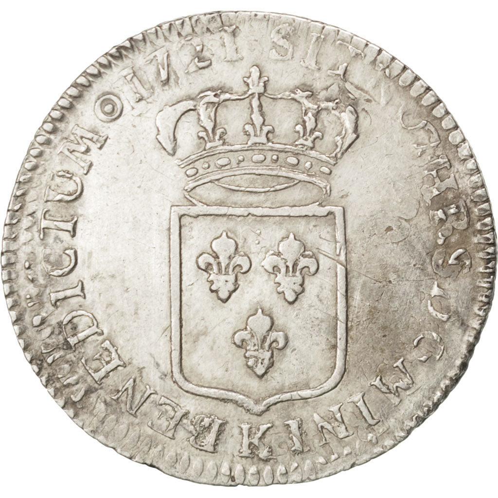 Coin, France, Louis XV, 1/3 Écu de France, 1/3 Ecu, 1721, Bordeaux, EF(40-45)