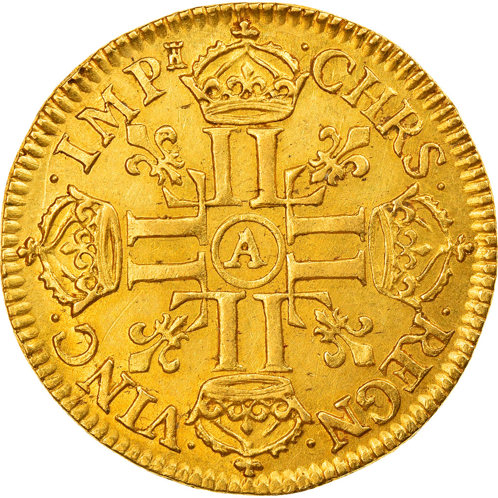 France, Louis XIV, Louis d'or au portrait apollinien, 1664, Paris, Gold