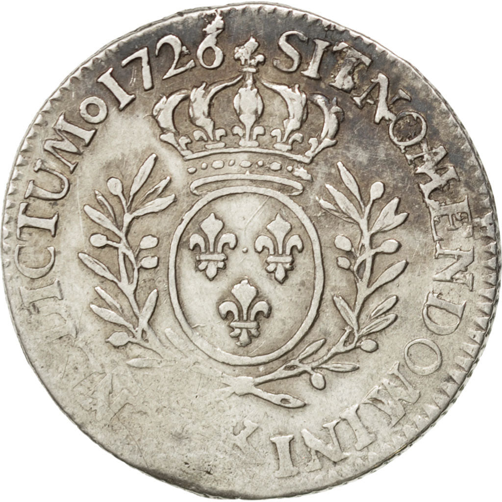 Moneta, Francia, Louis XV, 1/5 Écu aux branches d'olivier, 24 Sols, 1/5 ECU