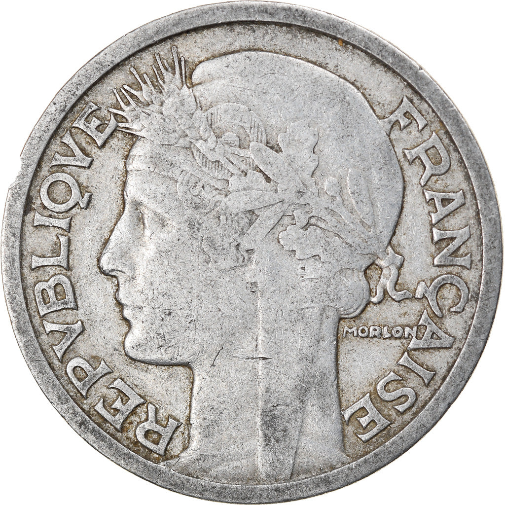 Moeda, França, Morlon, 2 Francs, 1946, Beaumont - Le Roger, VF(30-35)