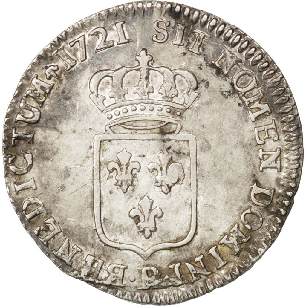 Münze, Frankreich, Louis XV, 1/6 Écu de France, 20 Sols, 1/6 ECU, 1721
