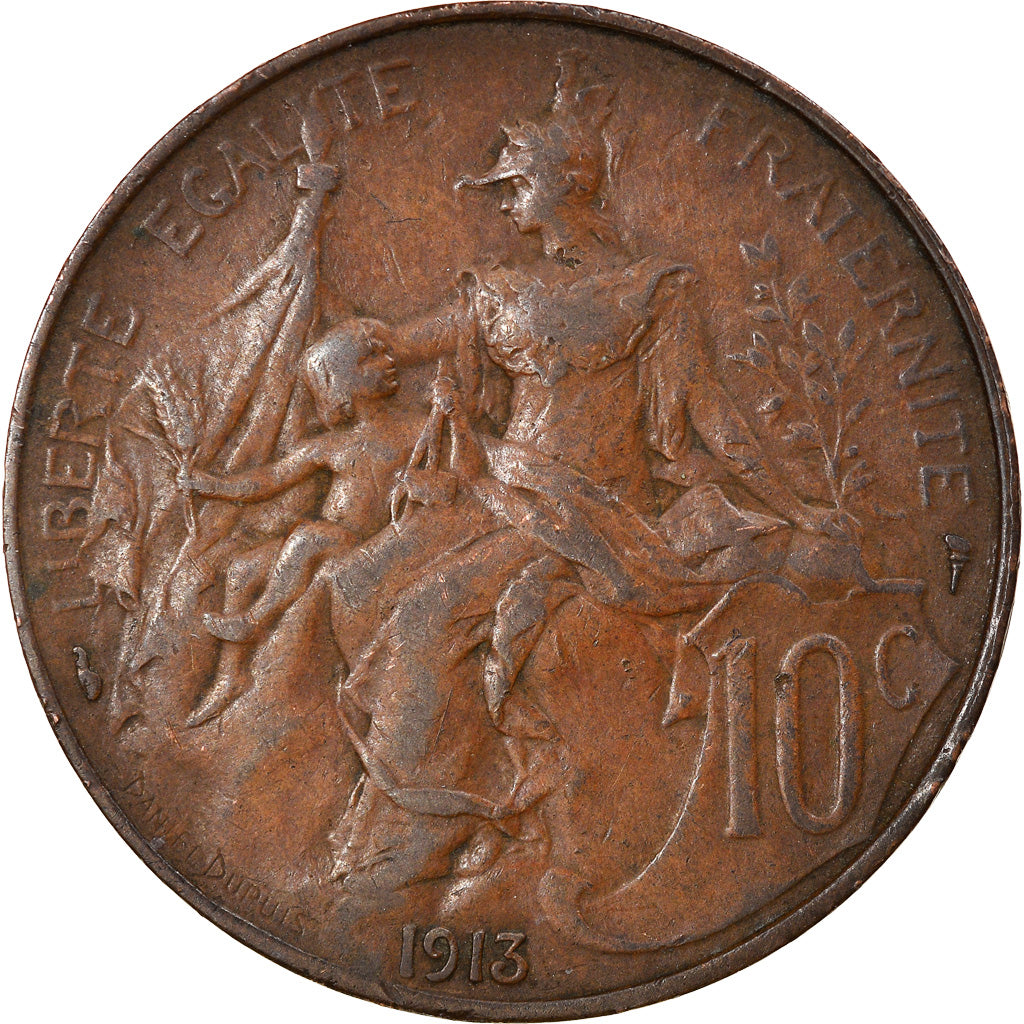 Munten, Frankrijk, Dupuis, 10 Centimes, 1913, Paris, ZF, Bronze, KM:843