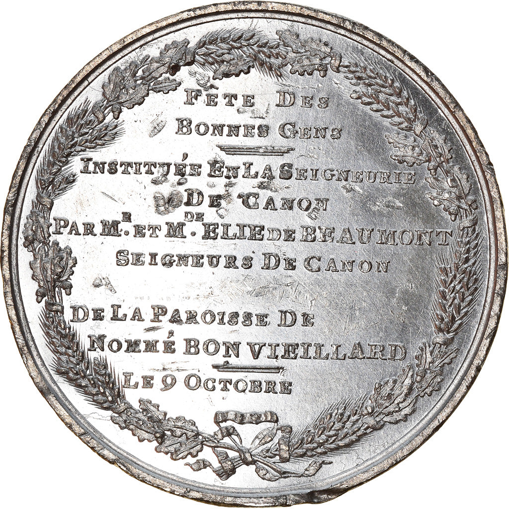 France, Médaille, Louis XVI, Fête des Bonnes Gens, Le Bon Vieillard, History