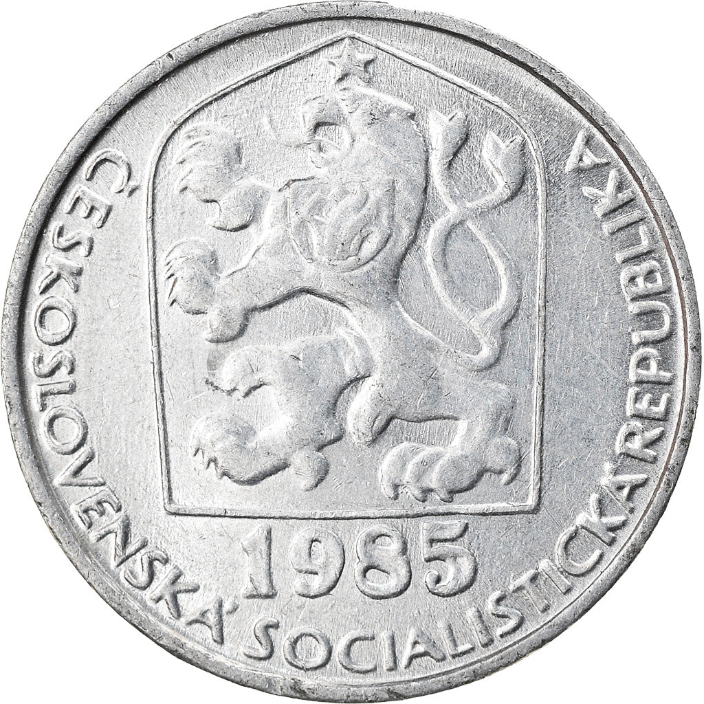 Moneta, Czechosłowacja, 10 Haleru, 1985, AU(55-58), Aluminium, KM:80
