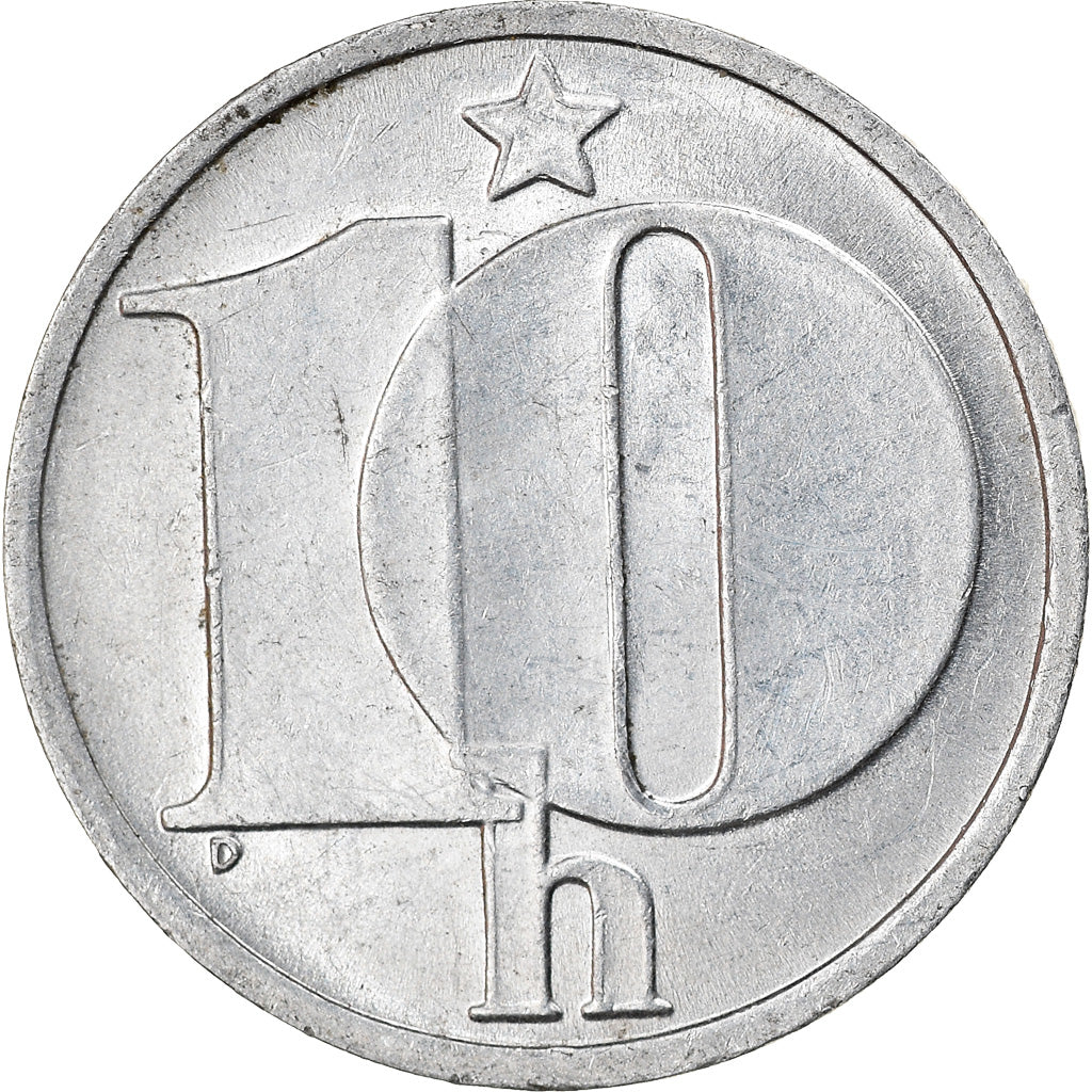 Moneta, Czechosłowacja, 10 Haleru, 1985, AU(55-58), Aluminium, KM:80