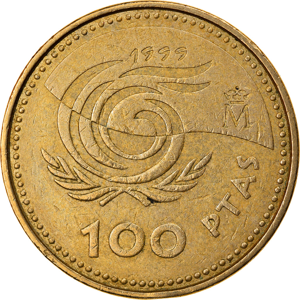 Moneda, España, Juan Carlos I, 100 Pesetas, 1999, Madrid, MBC+, Aluminio -