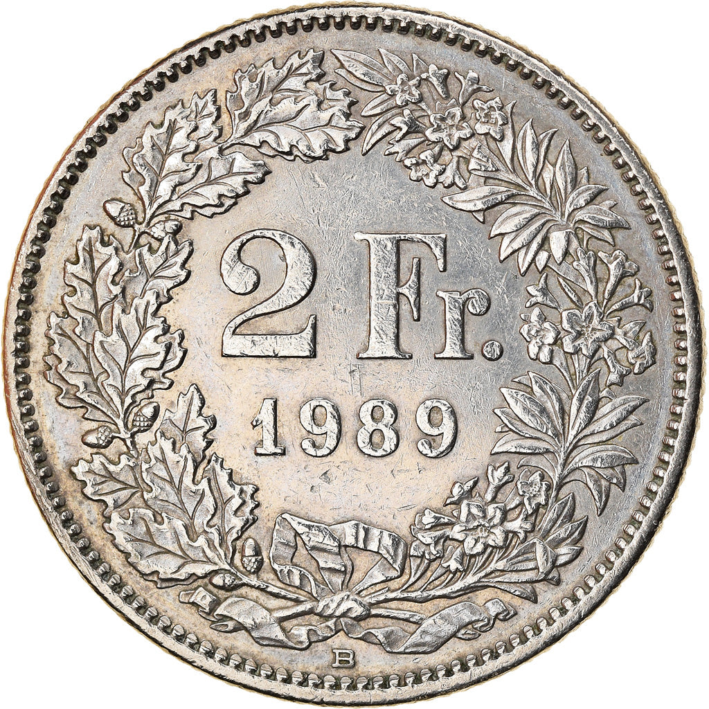 Monnaie, Suisse, 2 Francs, 1989, Bern, SUP, Copper-nickel, KM:21a.3