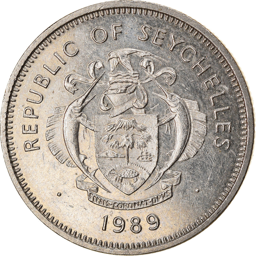Coin, Seychelles, 25 Cents, 1989, British Royal Mint, AU(50-53), Copper-nickel