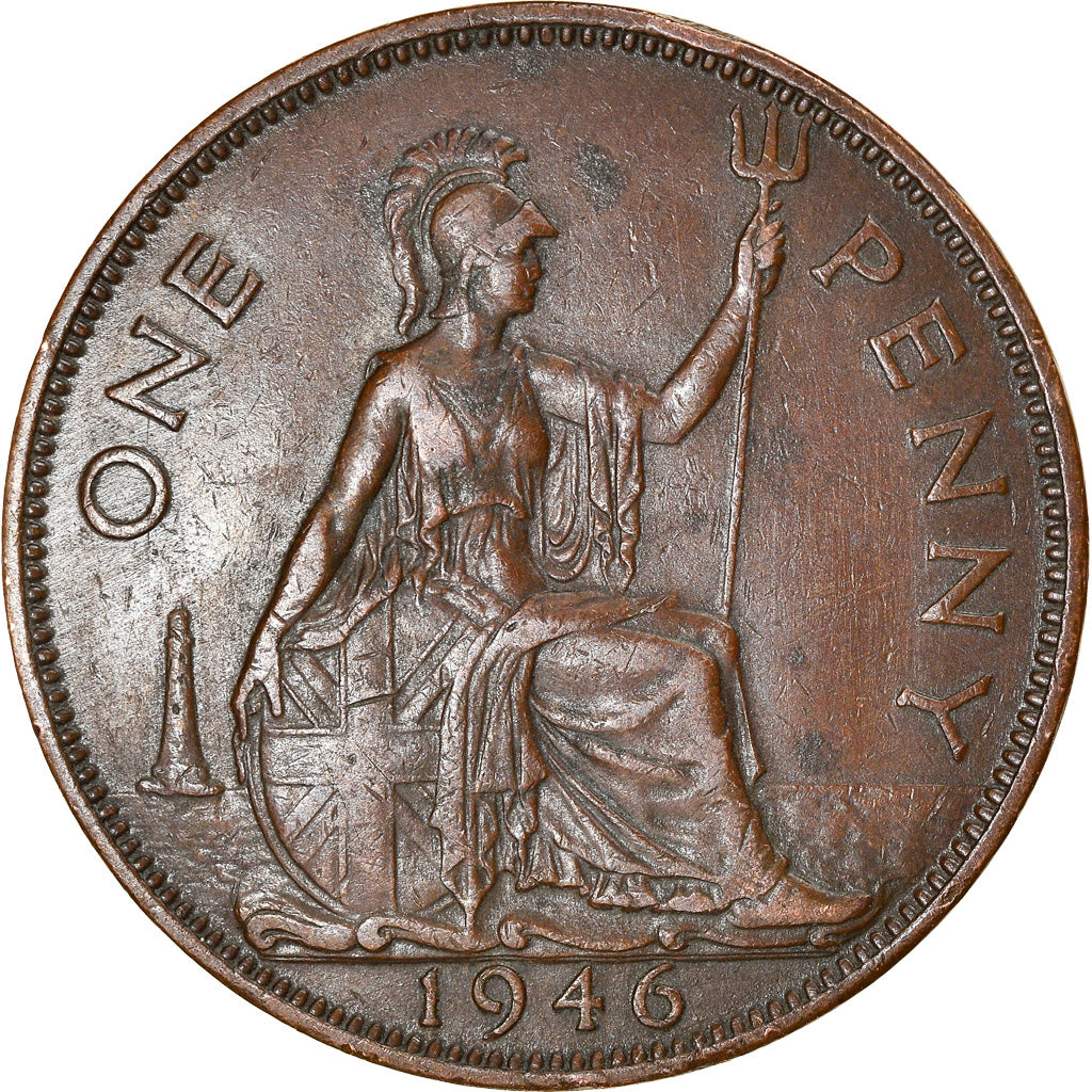 Monnaie, Grande-Bretagne, George VI, Penny, 1946, TTB+, Bronze, KM:845