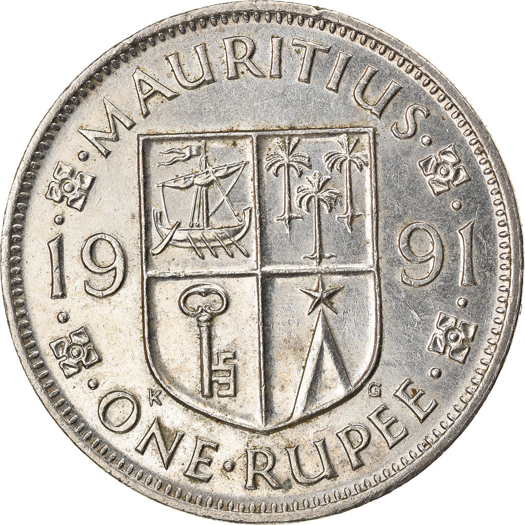 Coin, Mauritius, Rupee, 1991, AU(50-53), Copper-nickel, KM:55