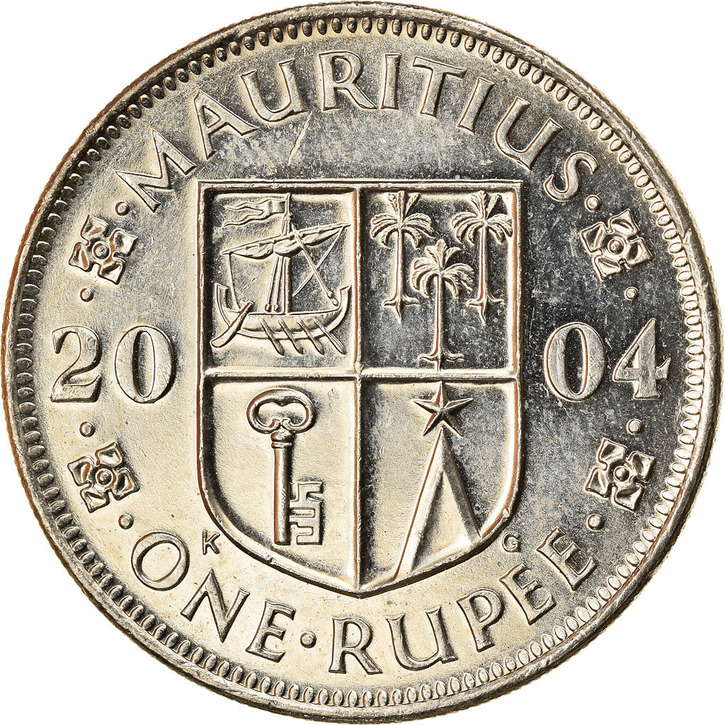 Coin, Mauritius, Rupee, 2004, AU(55-58), Copper-nickel, KM:55
