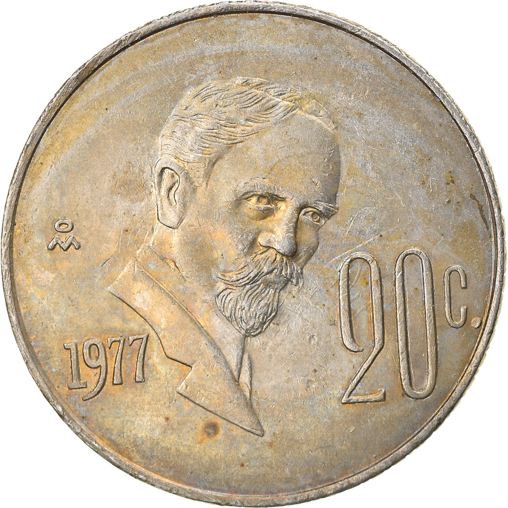 Monnaie, Mexique, 20 Centavos, 1977, Mexico City, TTB+, Copper-nickel, KM:442