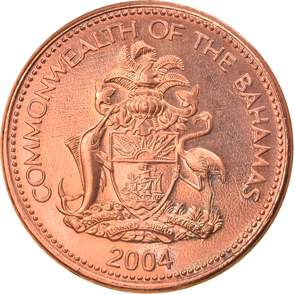Moeda, Baamas, Elizabeth II, Cent, 2004, AU(55-58), Zinco Cobreado, KM:59a