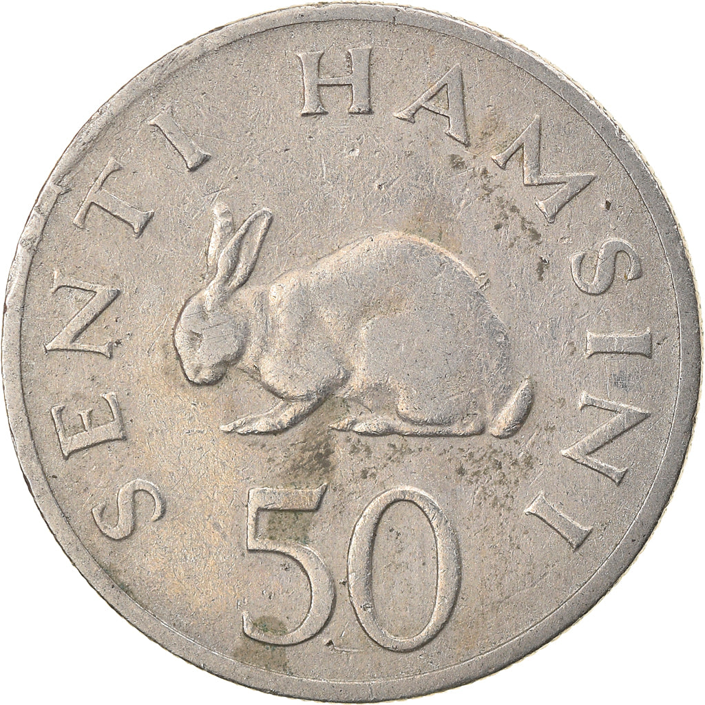 Moneta, Tanzania, 50 Senti, 1970, BB, Rame-nichel, KM:3