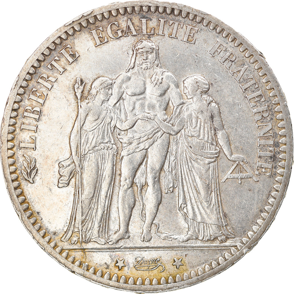 Moneta, Francja, Hercule, 5 Francs, 1873, Paris, AU(50-53), Srebro, KM:820.1