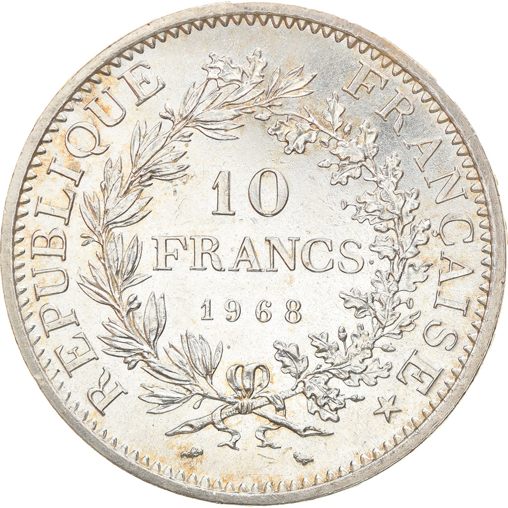 Münze, Frankreich, Hercule, 10 Francs, 1968, Paris, VZ, Silber, KM:932