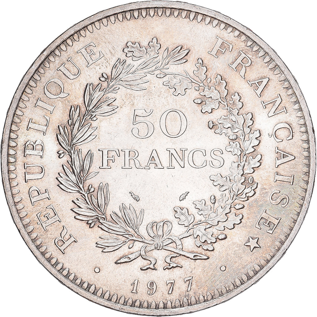 Coin, France, Hercule, 50 Francs, 1977, Paris, AU(55-58), Silver, KM:941.1