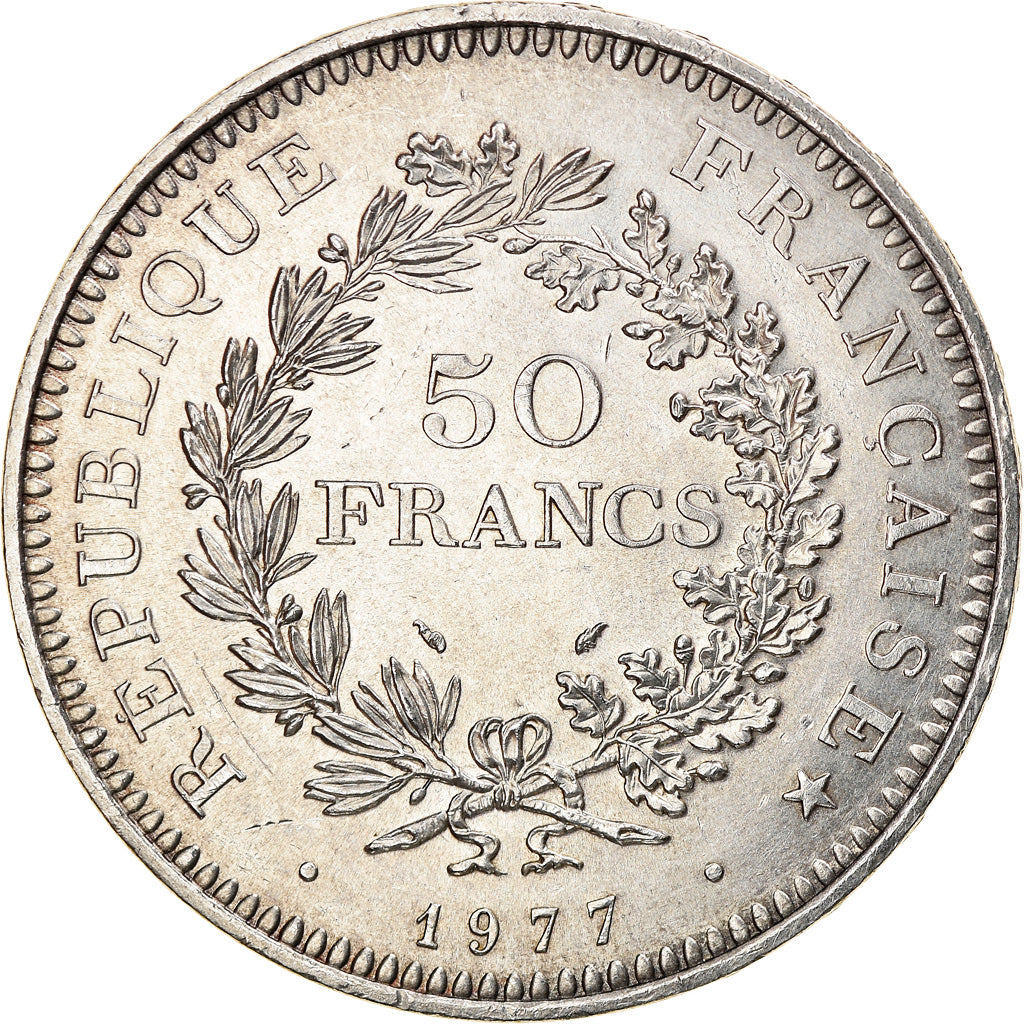 Munten, Frankrijk, Hercule, 50 Francs, 1977, Paris, PR, Zilver, KM:941.1