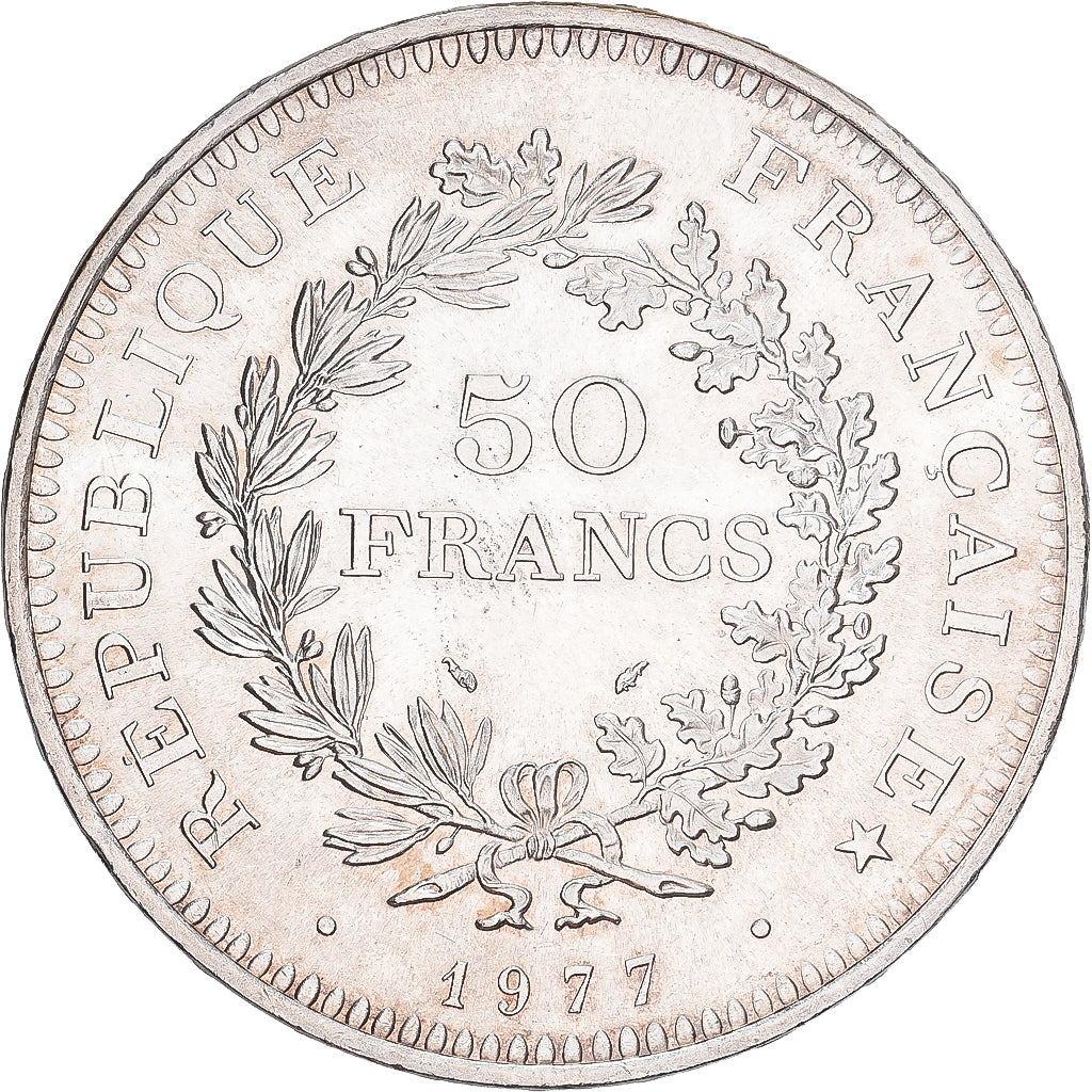 Coin, France, Hercule, 50 Francs, 1977, Paris, AU(55-58), Silver, KM:941.1