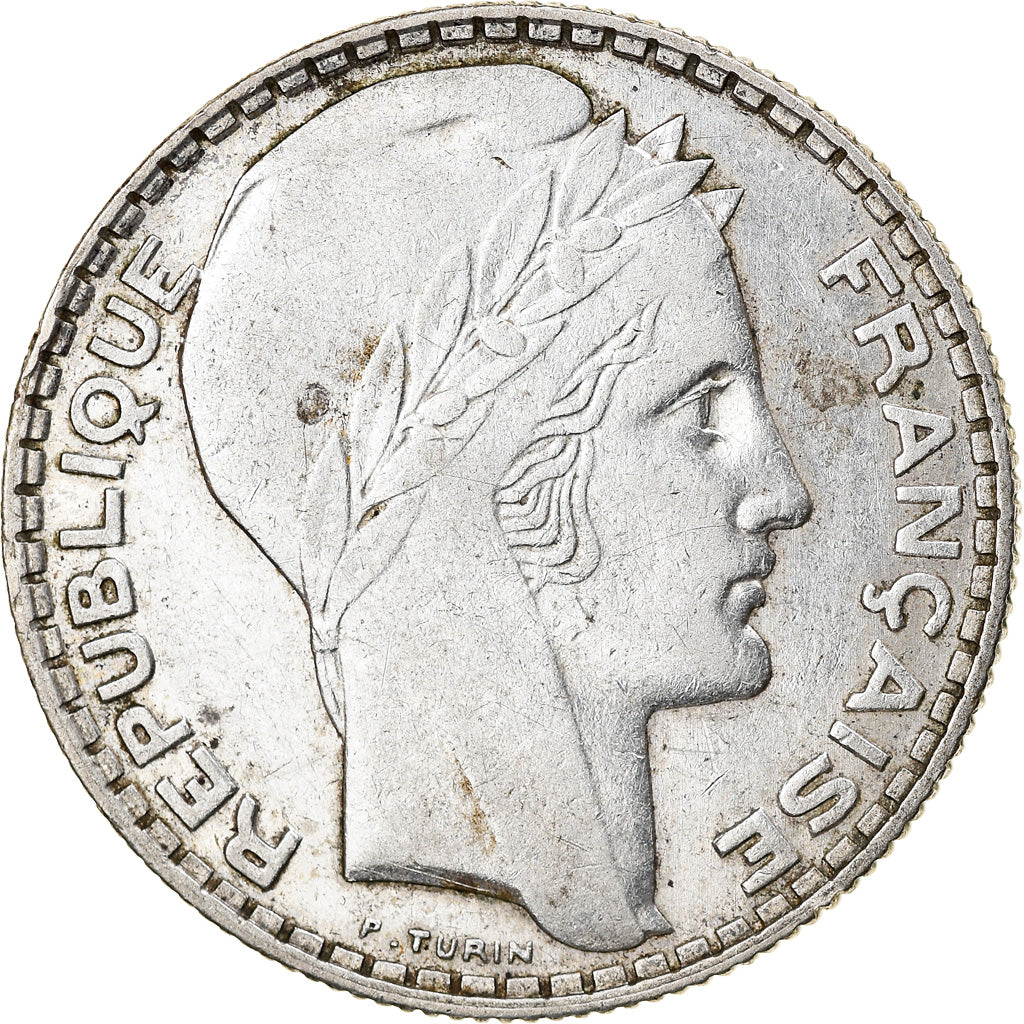 Moneta, Francja, Turin, 10 Francs, 1938, Paris, AU(50-53), Srebro, KM:878