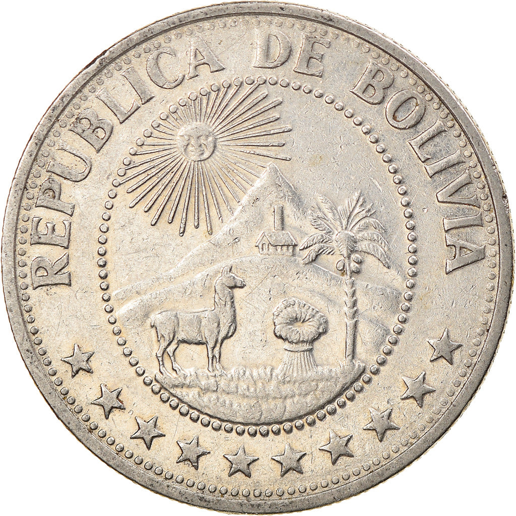 Moneta, Bolivia, Peso Boliviano, 1978, BB, Acciaio ricoperto in nichel, KM:192