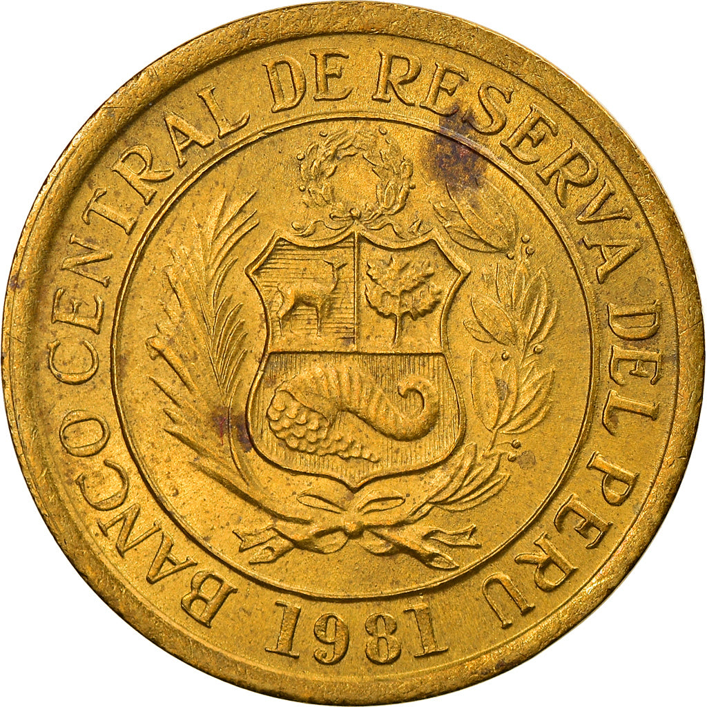 Moeda, Peru, 10 Soles, 1981, EF(40-45), Latão, KM:272.2