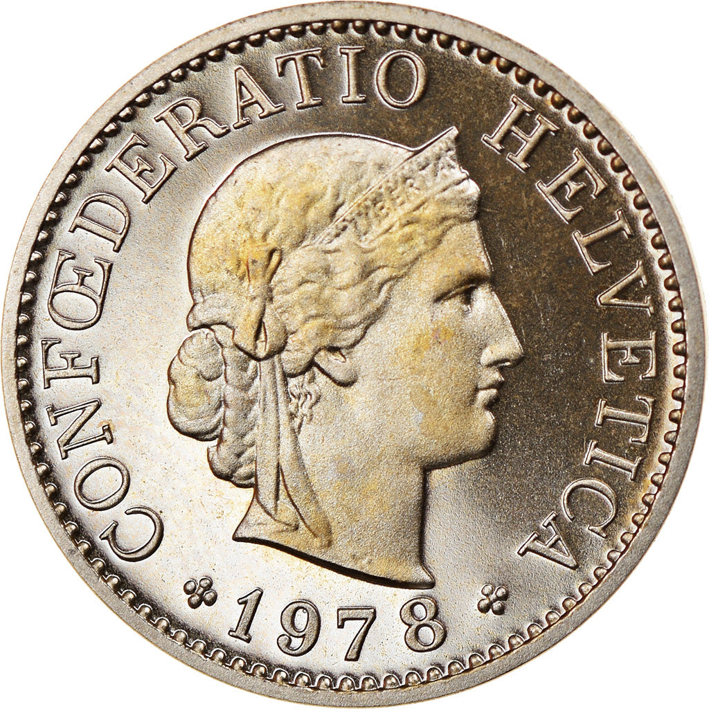 Coin, Switzerland, 5 Rappen, 1978, MS(63), Copper-nickel, KM:26