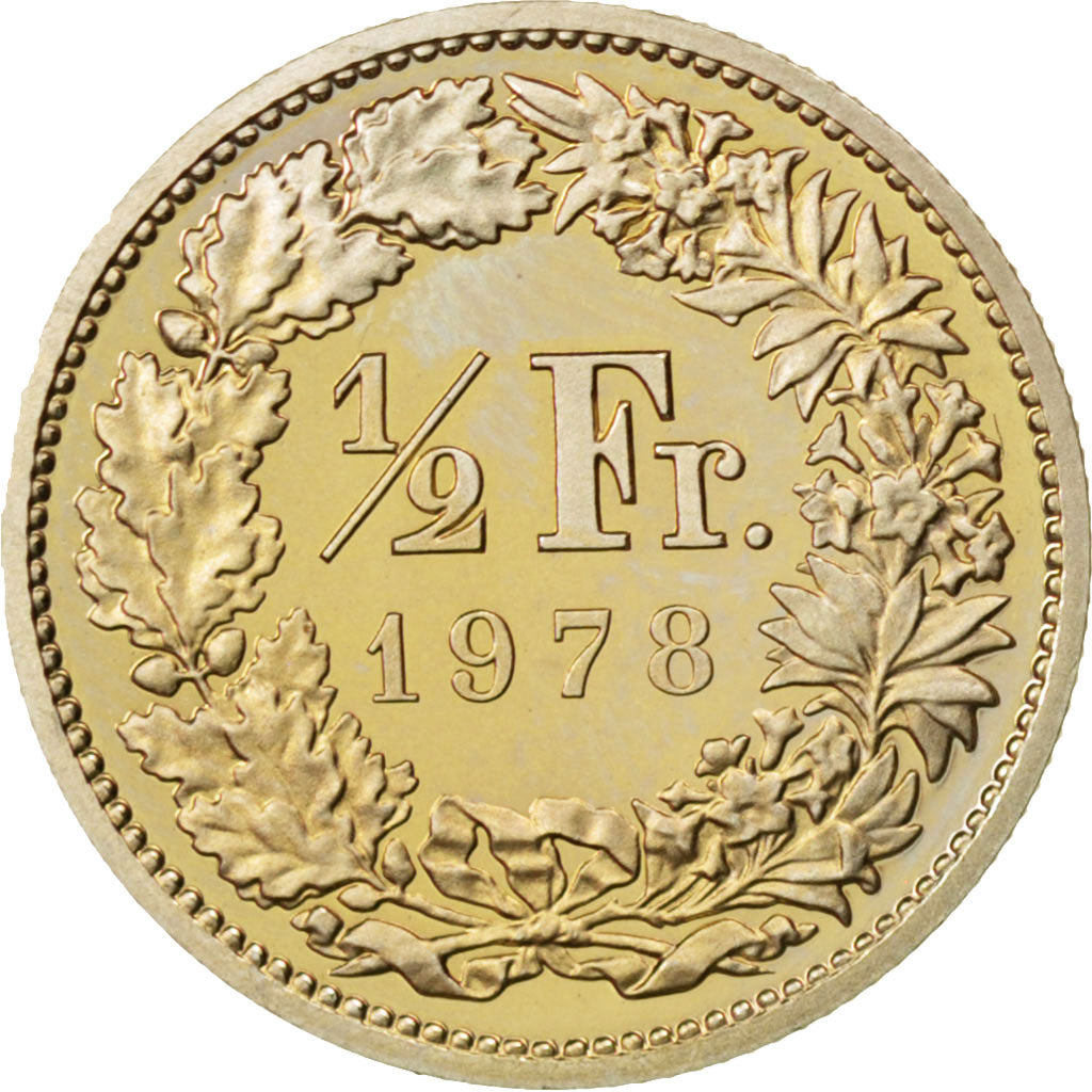 Coin, Switzerland, 1/2 Franc, 1978, MS(63), Copper-nickel, KM:23a.1